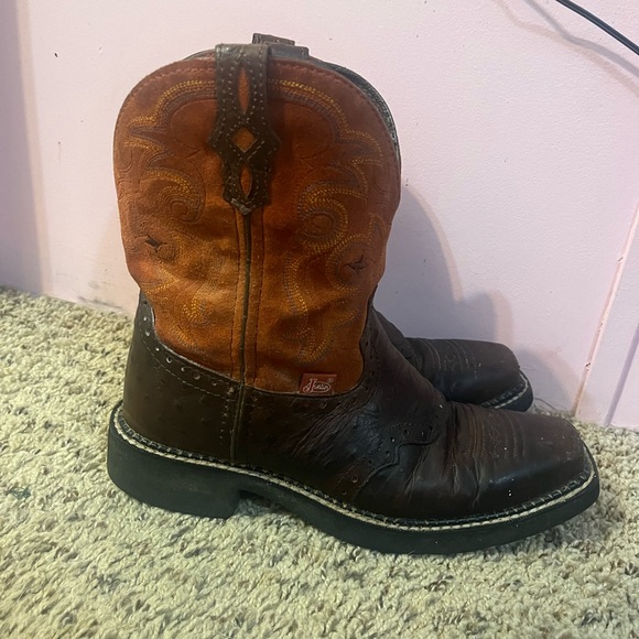 Orange Justin work boots - Picture 3 of 5